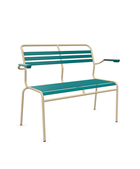 Schaffner Säntis Banc à lattes 2 places avec accoudoirs 