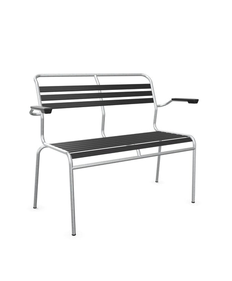 Schaffner Säntis Banc à lattes 2 places avec accoudoirs 