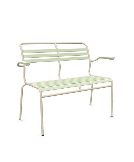 Schaffner Säntis Banc à lattes 2 places avec accoudoirs 