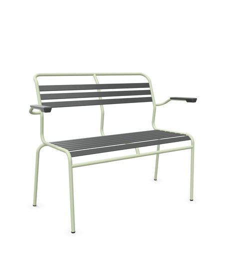 Schaffner Säntis Banc à lattes 2 places avec accoudoirs 