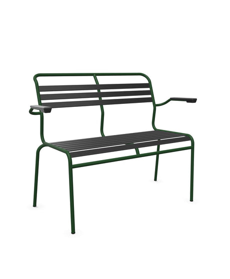Schaffner Säntis Banc à lattes 2 places avec accoudoirs 