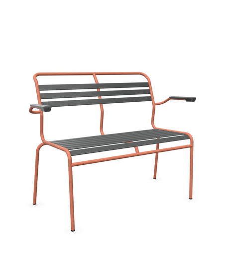 Schaffner Säntis Banc à lattes 2 places avec accoudoirs 