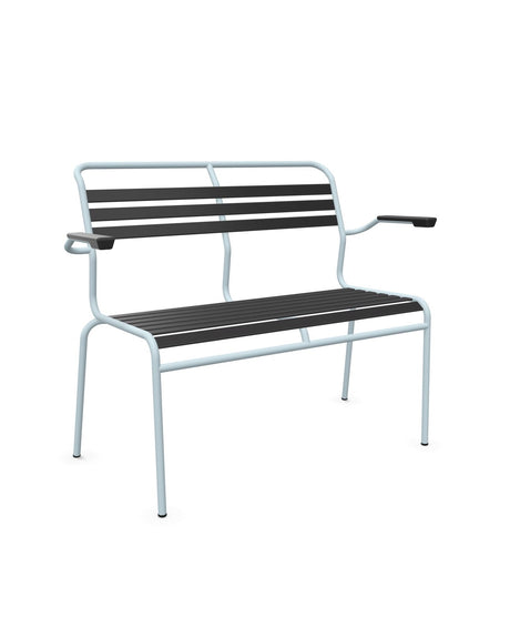 Schaffner Säntis Banc à lattes 2 places avec accoudoirs 
