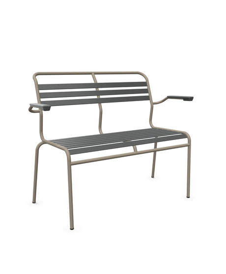Schaffner Säntis Banc à lattes 2 places avec accoudoirs 