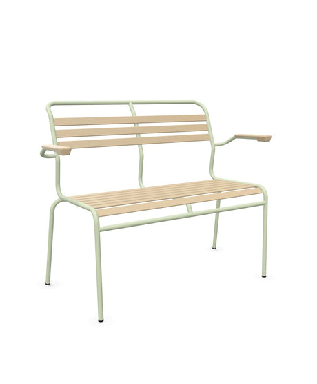 Schaffner Säntis Banc à lattes 2 places avec accoudoirs 
