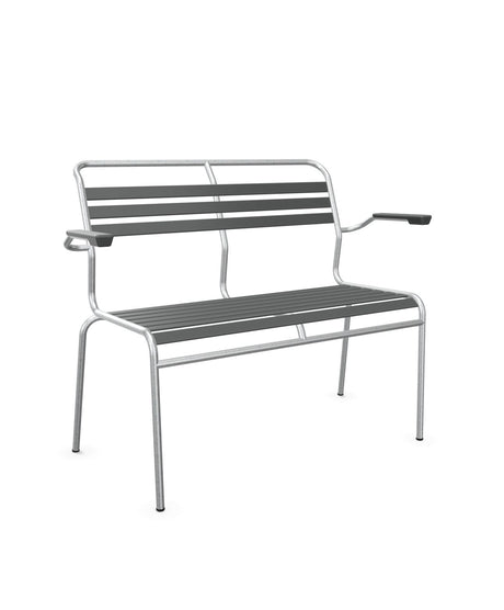 Schaffner Säntis Banc à lattes 2 places avec accoudoirs 