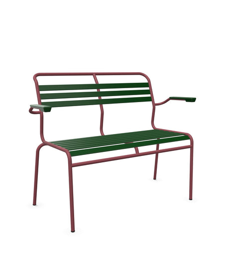 Schaffner Säntis Banc à lattes 2 places avec accoudoirs 