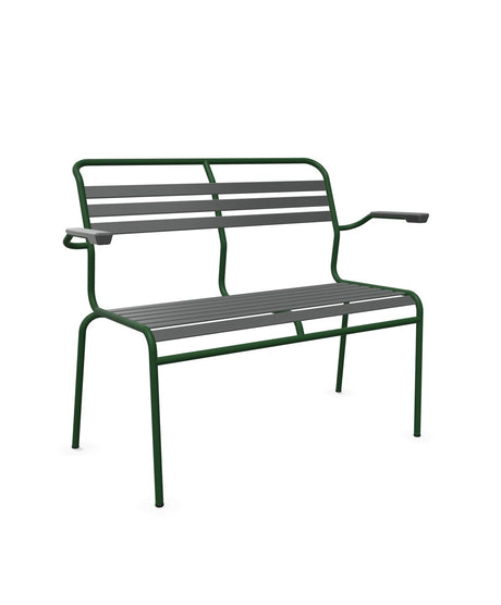 Schaffner Säntis Banc à lattes 2 places avec accoudoirs 