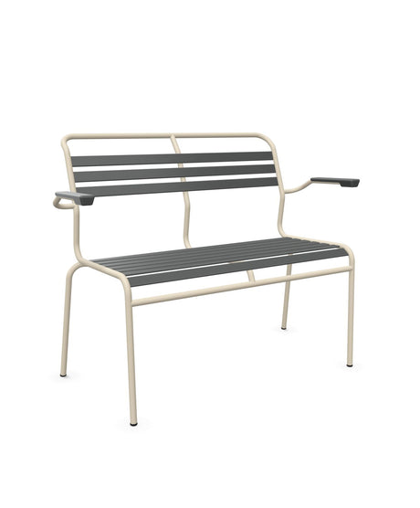 Schaffner Säntis Banc à lattes 2 places avec accoudoirs 