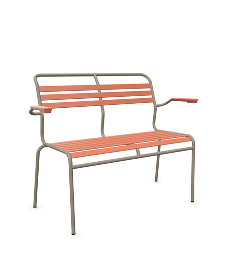 Schaffner Säntis Banc à lattes 2 places avec accoudoirs 