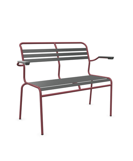 Schaffner Säntis Banc à lattes 2 places avec accoudoirs 