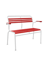 Schaffner Säntis Banc à lattes 2 places avec accoudoirs Rouge 30 Blanc 90 