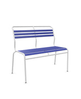 Schaffner Säntis Banc à lattes 2 places sans accoudoirs Bleu 53 Blanc 90 
