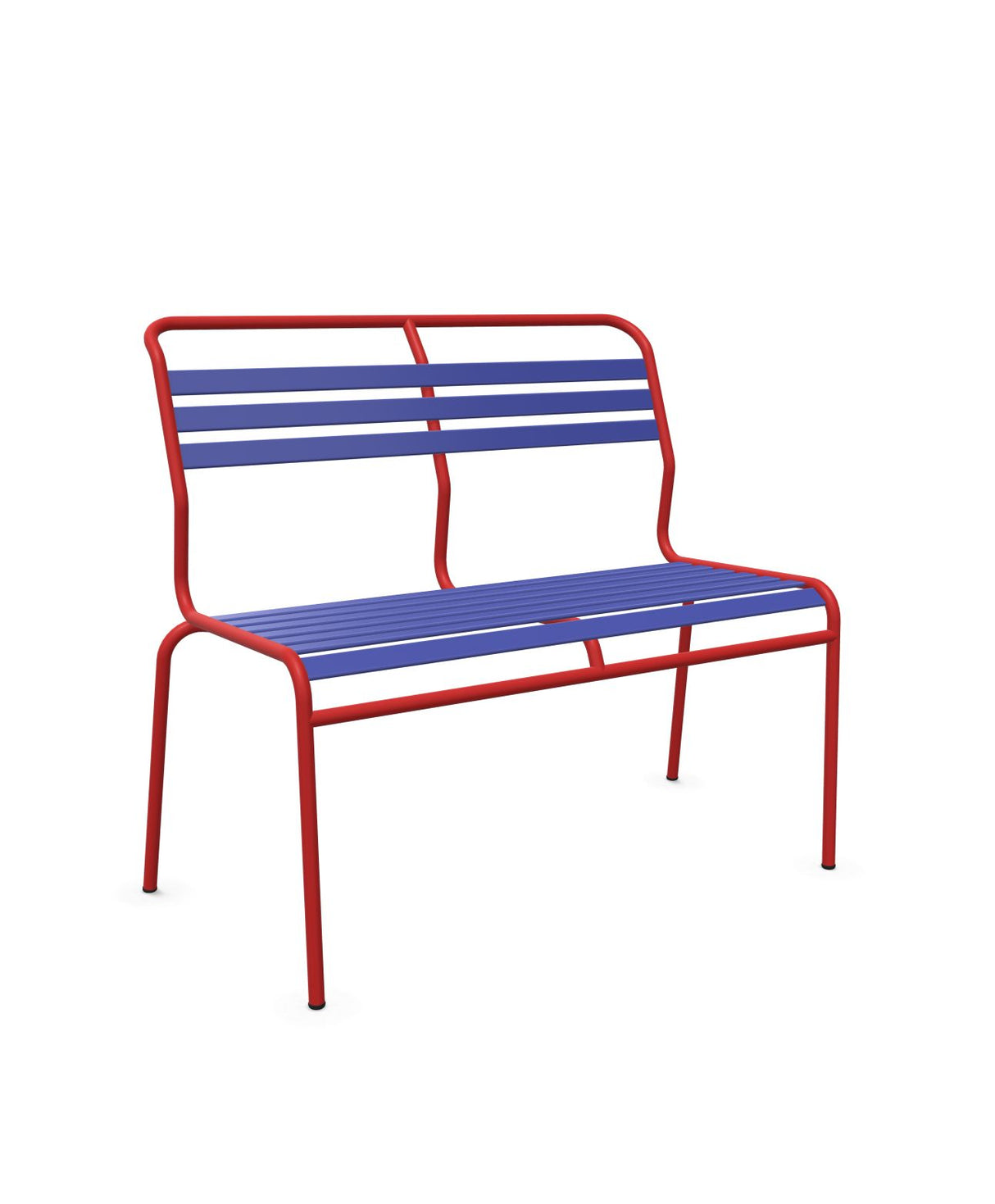 Schaffner Säntis Banc à lattes 2 places sans accoudoirs Bleu 53 Rouge 30 