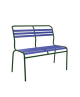 Schaffner Säntis Banc à lattes 2 places sans accoudoirs Bleu 53 Vert Sapin 66 
