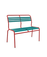 Schaffner Säntis Banc à lattes 2 places sans accoudoirs Bleu Kali 56 Rouge 30 