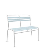 Schaffner Säntis Banc à lattes 2 places sans accoudoirs Bleu Pastel 51 Blanc 90 