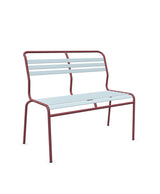 Schaffner Säntis Banc à lattes 2 places sans accoudoirs Bleu Pastel 51 Bordeaux 38 