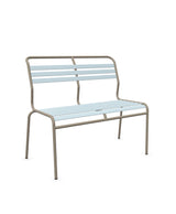 Schaffner Säntis Banc à lattes 2 places sans accoudoirs Bleu Pastel 51 Champagne 85 