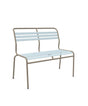 Schaffner Säntis Banc à lattes 2 places sans accoudoirs Bleu Pastel 51 Champagne 85 