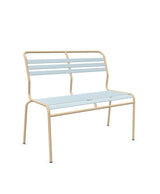 Schaffner Säntis Banc à lattes 2 places sans accoudoirs Bleu Pastel 51 Marron Pastel 83 