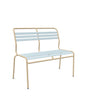 Schaffner Säntis Banc à lattes 2 places sans accoudoirs Bleu Pastel 51 Marron Pastel 83 