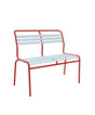 Schaffner Säntis Banc à lattes 2 places sans accoudoirs Bleu Pastel 51 Rouge 30 