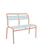 Schaffner Säntis Banc à lattes 2 places sans accoudoirs Bleu Pastel 51 Terracotta 84 