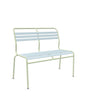 Schaffner Säntis Banc à lattes 2 places sans accoudoirs Bleu Pastel 51 Vert Pastel 64 
