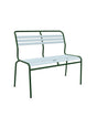 Schaffner Säntis Banc à lattes 2 places sans accoudoirs Bleu Pastel 51 Vert Sapin 66 