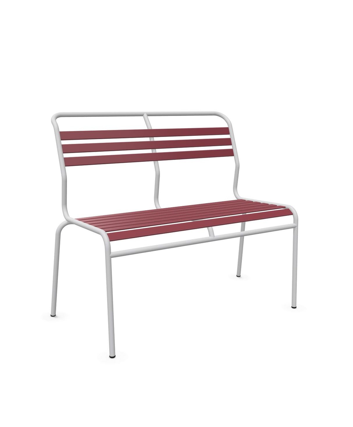 Schaffner Säntis Banc à lattes 2 places sans accoudoirs Bordeaux 38 Gris Argent 78 