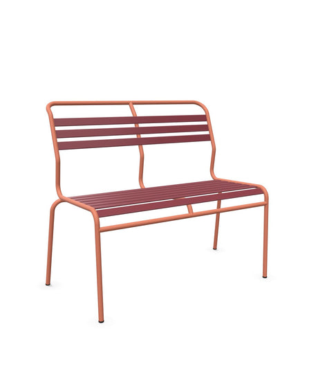 Schaffner Säntis Banc à lattes 2 places sans accoudoirs Bordeaux 38 Terracotta 84 