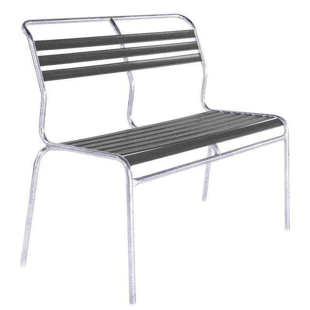 Schaffner Säntis Banc à lattes 2 places sans accoudoirs GALAXUS Anthracite 77 