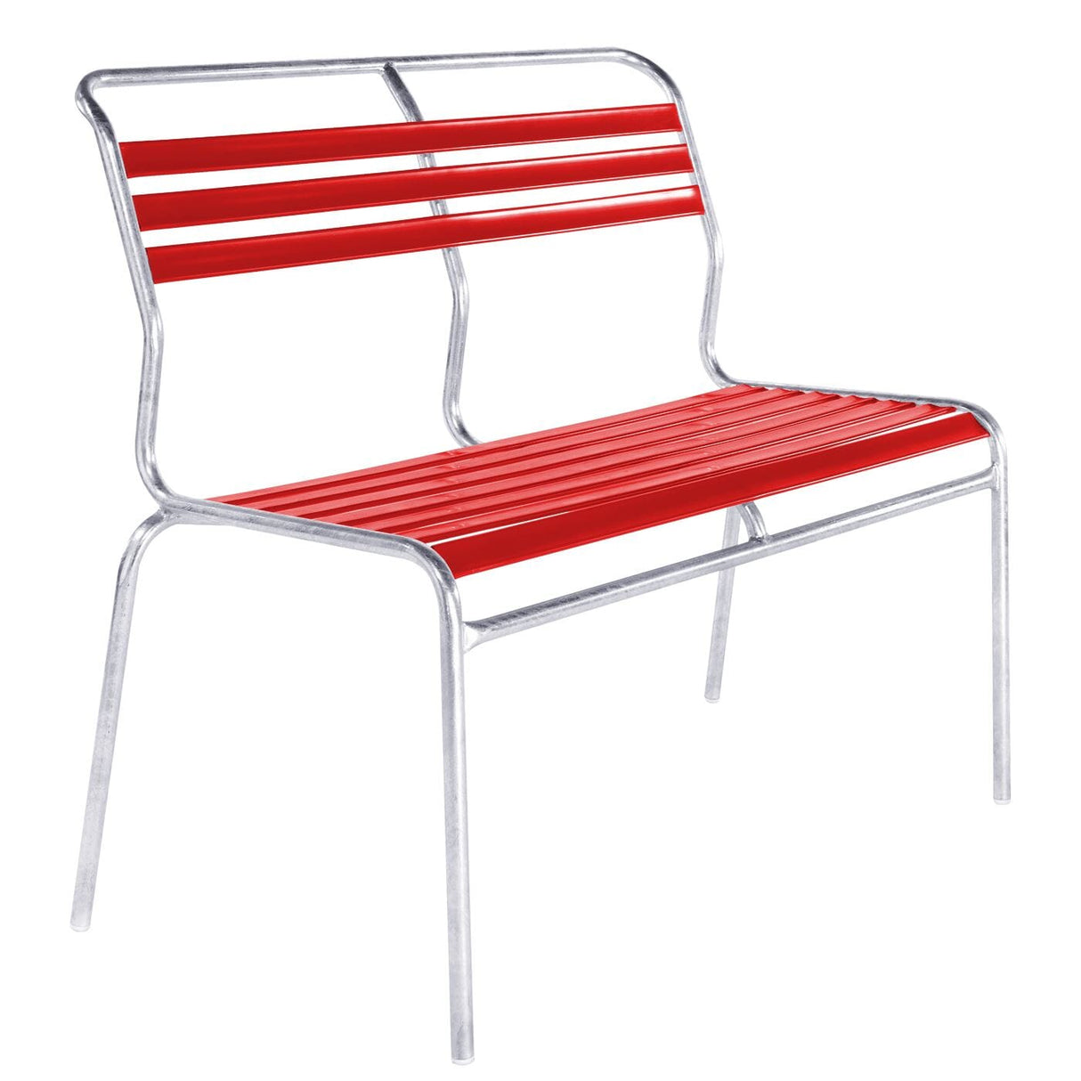 Schaffner Säntis Banc à lattes 2 places sans accoudoirs GALAXUS Rouge 30 