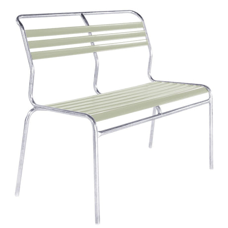 Schaffner Säntis Banc à lattes 2 places sans accoudoirs GALAXUS Vert pastel 64 