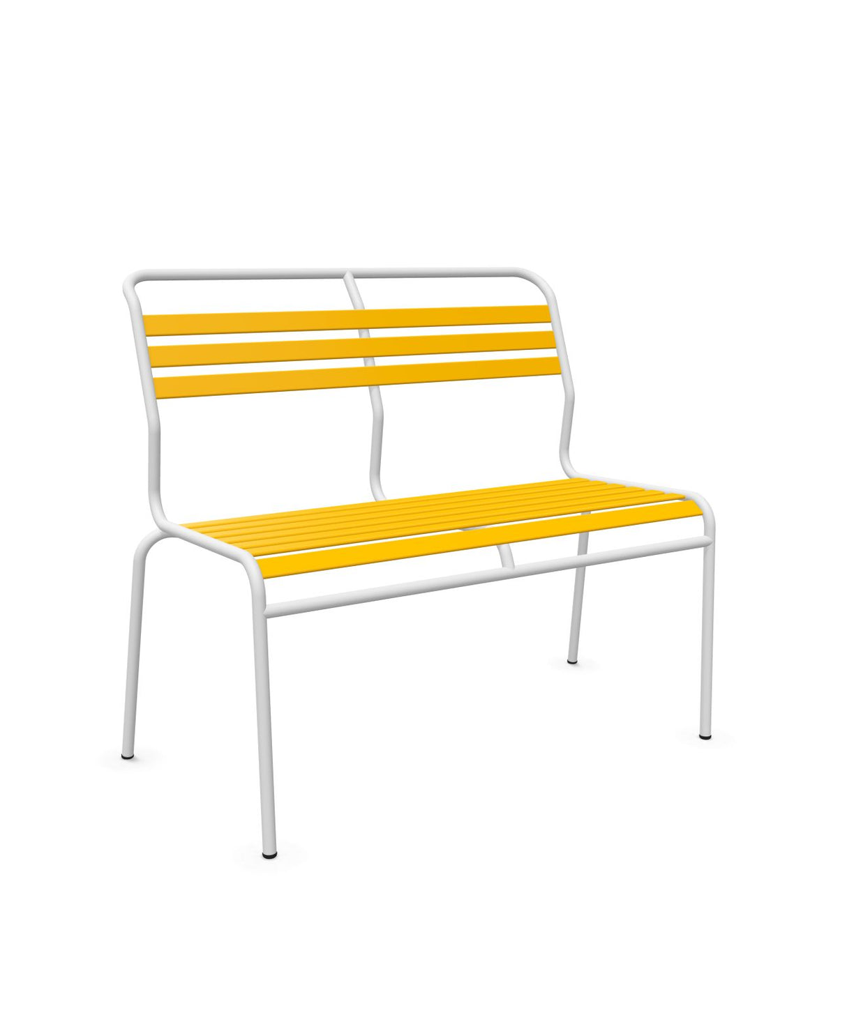 Schaffner Säntis Banc à lattes 2 places sans accoudoirs Jaune 11 Blanc 90 