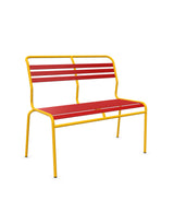 Schaffner Säntis Banc à lattes 2 places sans accoudoirs Rouge 30 Jaune 11 