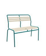 Schaffner Säntis Banc à lattes 2 places sans accoudoirs Sable Pastel 15 Bleu Kali 56 