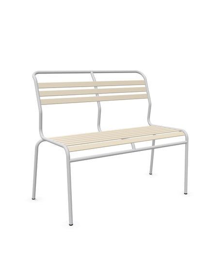 Schaffner Säntis Banc à lattes 2 places sans accoudoirs Sable Pastel 15 Gris Argent 78 