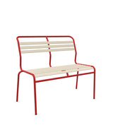 Schaffner Säntis Banc à lattes 2 places sans accoudoirs Sable Pastel 15 Rouge 30 