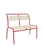 Schaffner Säntis Banc à lattes 2 places sans accoudoirs Sable Pastel 15 Rouge 30 
