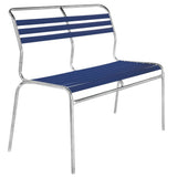 Schaffner Säntis Banc à lattes 2 places sans accoudoirs Standard Bleu 53 