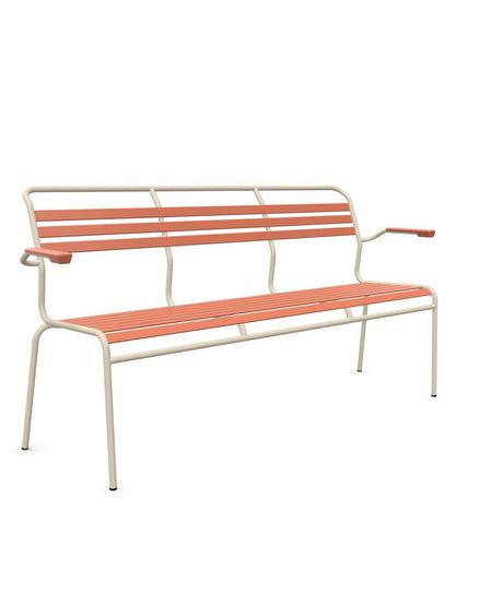 Schaffner Säntis Banc à lattes 3 places avec accoudoirs 