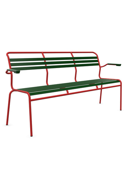 Schaffner Säntis Banc à lattes 3 places avec accoudoirs 