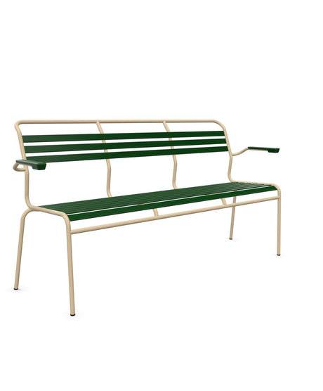 Schaffner Säntis Banc à lattes 3 places avec accoudoirs 