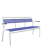 Schaffner Säntis Banc à lattes 3 places avec accoudoirs Bleu 53 Galvanisé à chaud 02 