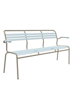 Schaffner Säntis Banc à lattes 3 places avec accoudoirs Bleu Pastel 51 Champagne 85 