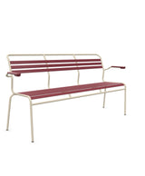 Schaffner Säntis Banc à lattes 3 places avec accoudoirs Bordeaux 38 Sable Pastel 15 