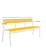 Schaffner Säntis Banc à lattes 3 places avec accoudoirs Jaune 11 Blanc 90 