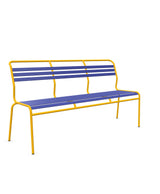 Schaffner Säntis Banc à lattes 3 places sans accoudoirs Bleu 53 Jaune 11 